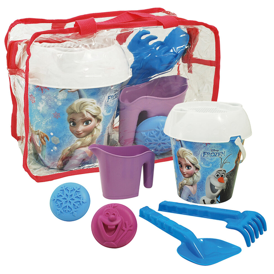 Kids Disney Frozen Beach Sand Set Backpack Mould Bucket Spade Toy