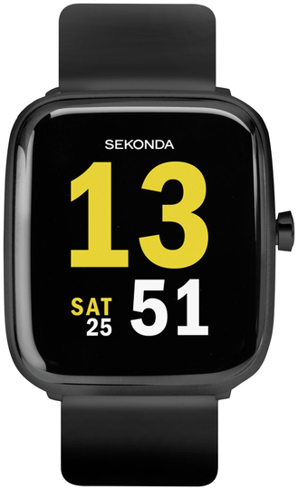 Sekonda Black Silicone Strap Smart Watch