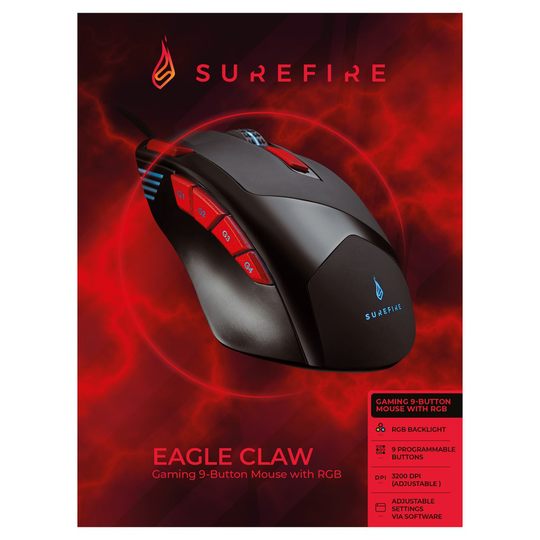SureFire Gaming Eagle Claw 9-Button Mouse RGB