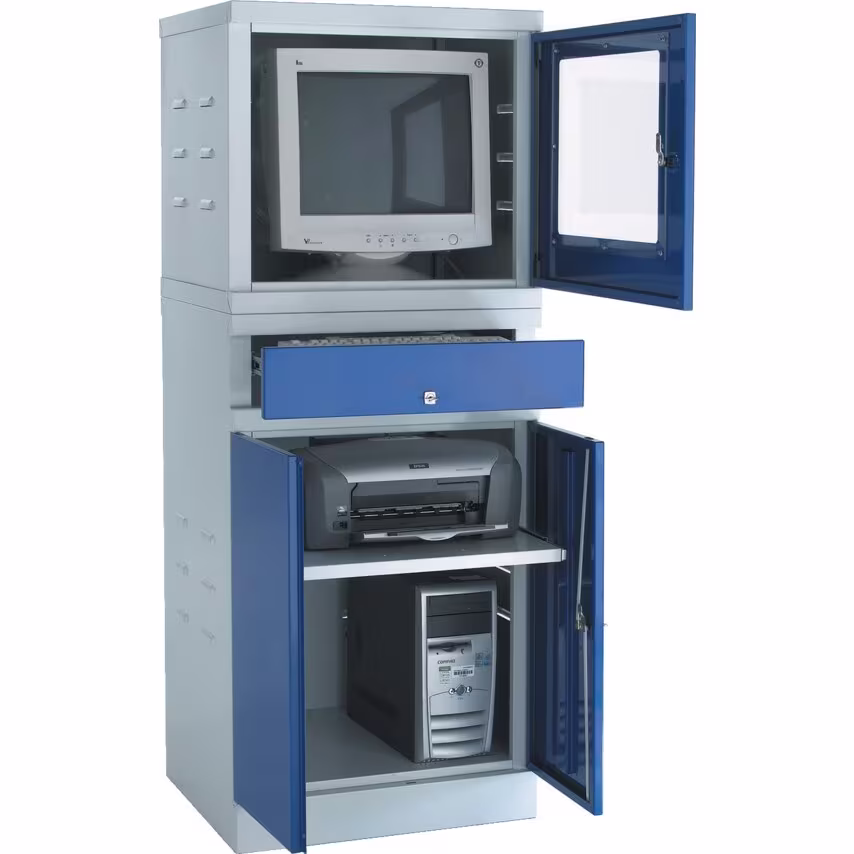 Matlock Flat Screen Compact Computer Workstation, Light Grey