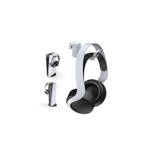 NexiGo PS5 Headphone Holder, [Minimalist Design] Mini Headphone Hanger with Supporting Bar, for Sony Playstation 5 Gaming Headset, White