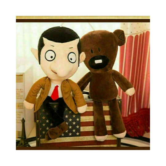 2PCS Movie Mr Bean+Teddy Bear Soft Doll Stuffed Animal Plush Toy 12''