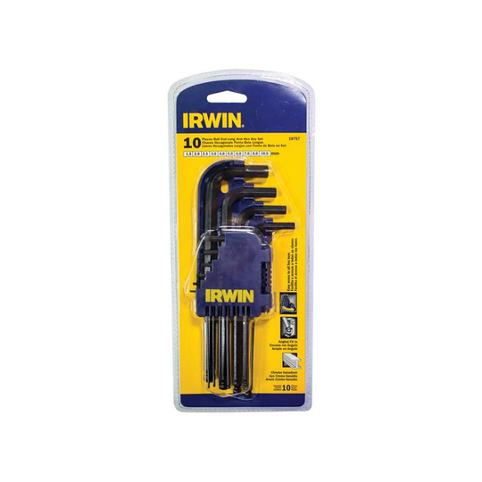 Irwin T10757 Long Arm Ball End Hex Key Set, 10 Piece (1.5-10mm) IRWT10757