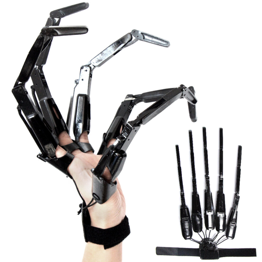 (black-Left hand) Halloween Articulated Fingers Realistic Flexible Skeleton Skull Hand Fingers Fake Hand Model Halloween Theme Cosplay Gear 3D Printed