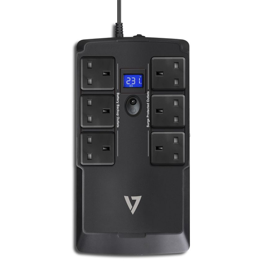 V7 750VA Desktop Ups LCD 6 Out J153412- you get 3