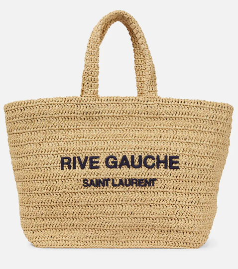 Rive Gauche raffia-effect tote bag