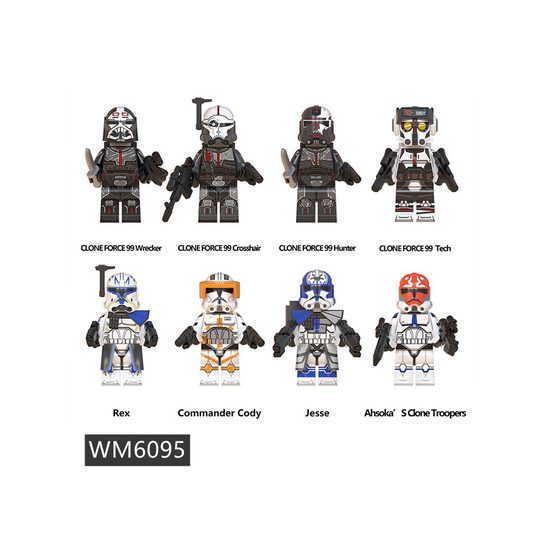 (WM6095) Mandalorian Star wars Minifigures Compatible with Lego Children assemble toy Stormtroopers Captain Fasma blocks