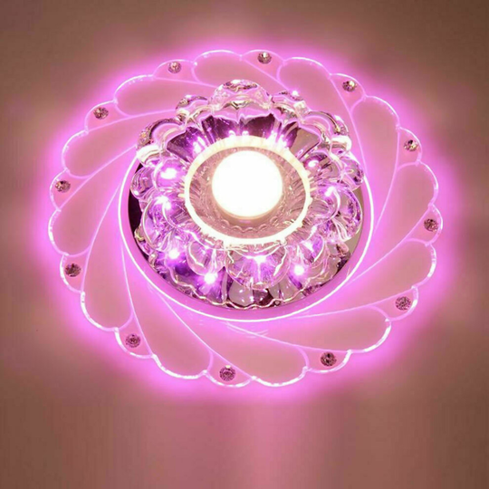 (Pink) Modern Crystal LED Ceiling Light Chandelier Fixture Aisle Hallway Pendant Lamp