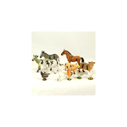 MY FARM PLASTIC ANIMALS SET CHILDRENS KIDS WILD PETS FIGURES PLAYSET TOY 12PCS