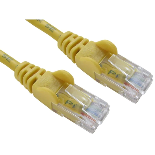 Cables Direct 5 Cables 5M Network 5E Moulded Boot Yellow-