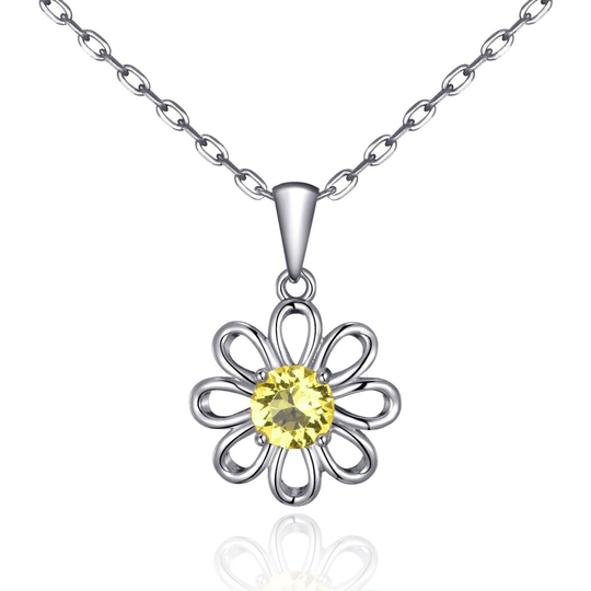 Daisy Necklace Created with Swarovski Crystals