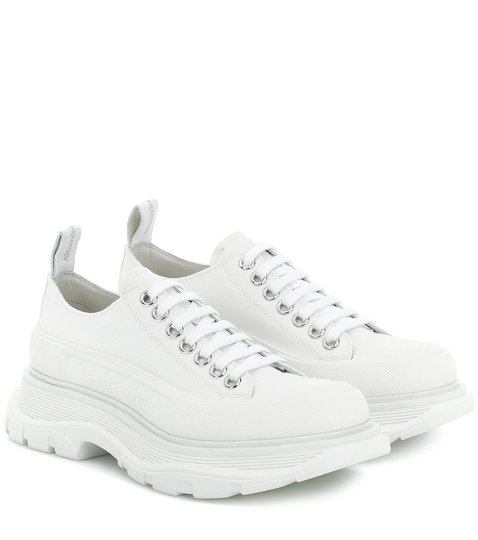 Canvas platform sneakers