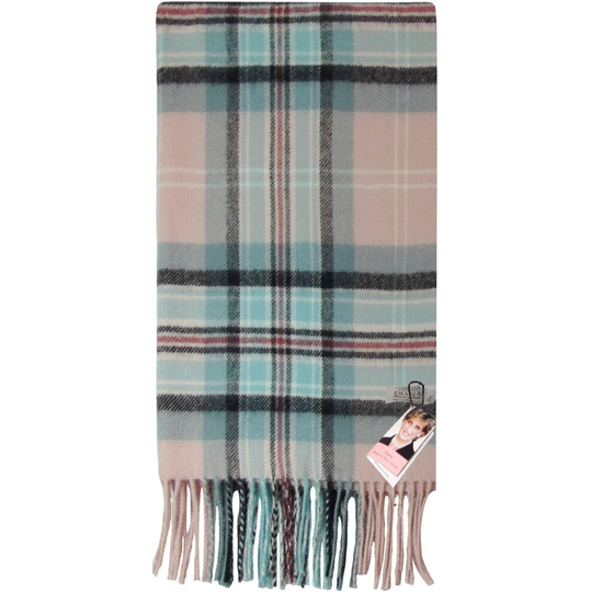 Diana Rose Tartan Plaid Luxury Brushed Wool Scarf