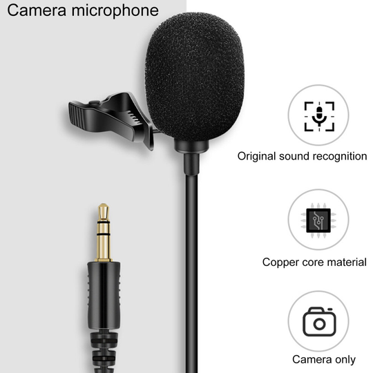 1.45m Mini Portable Condenser Collar Clip Lapel Lavalier Microphone for Phone Laptop