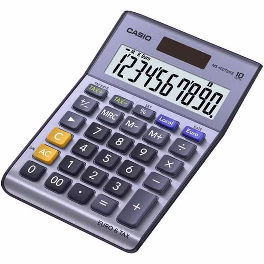 Casio Desktop Calculator 10 Digit 3 Key Memory Battery/Solar Power 103x31.7x145m