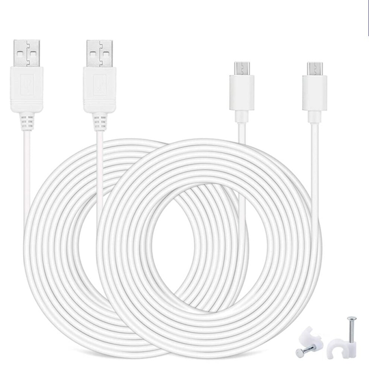 UXWEN 3M(10FT) Power Extension Cable for WyzeCam, Wyze Cam Pan, NestCam Indoor, YI Dome Home Camera, Furbo Dog, Blink Mini, Blink XT Cam, USB to Micro