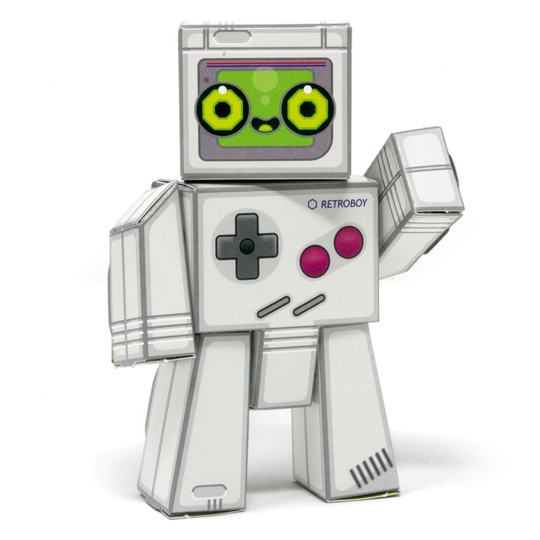 Box Buddies Box Figure 03 RetroBoy - Make Your Own Poseable Retro Gaming Paper Toy