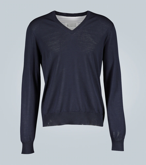 Spliced sweater shirt