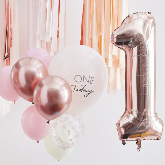 Ginger Ray Pink 1 Today Ballooon Bundle
