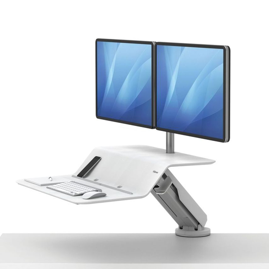 Fellowes Fellowes Lotus RT Sit Stand Workstation Dual White 8081801