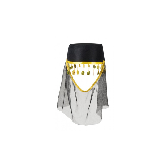 hat Fatima with veil ladies black one size