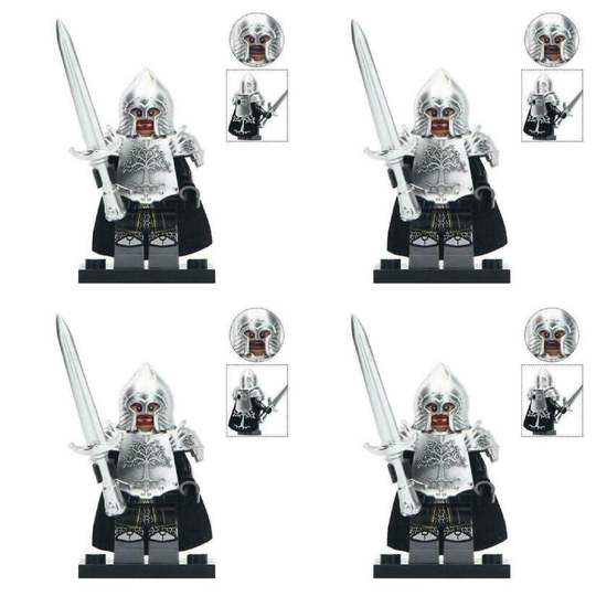 (Gondor Infantry Soldiers 4 X action toys) Lord Of The Rings Hobbit Mini Figures Fits Lego
