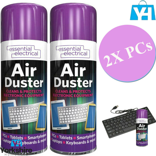 (2 x Pcs) Compressed Air Can Duster Spray Protects Cleaner Laptops Keyboards 400ml