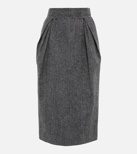 Wool midi skirt