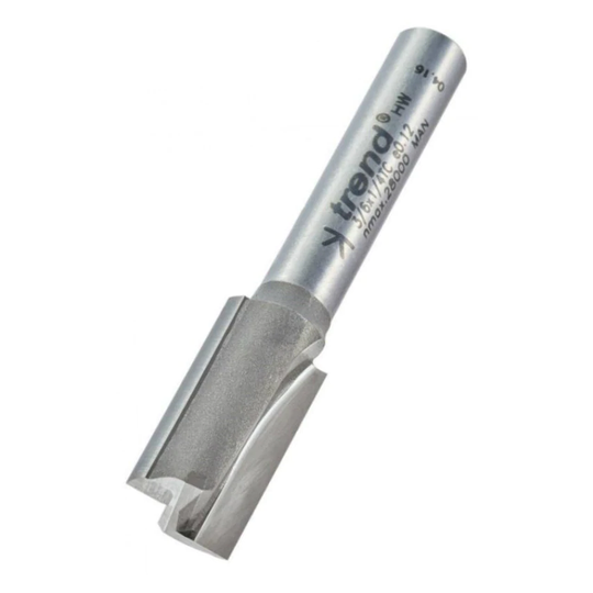 Trend 3/6 10.0mm TCT 2 Flute Straight Cutter with Plunge Centre Tip 1/4" Shank
