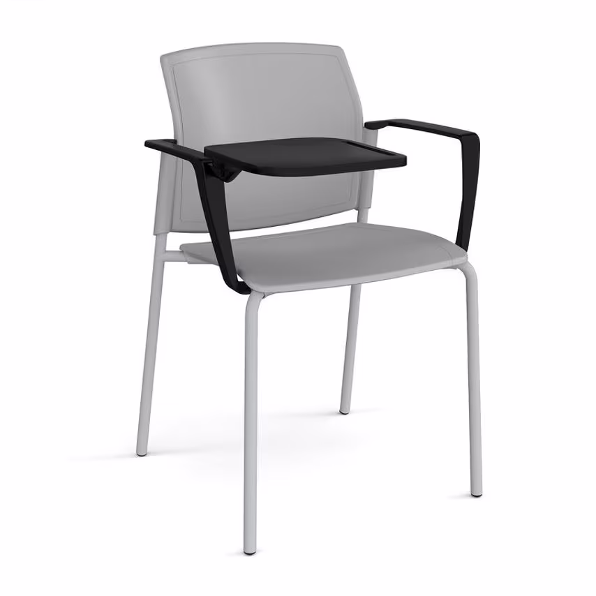 Dams MTO Santana 4 Leg Stacking Chair with Plastic Seat and Back, Grey Frame wit