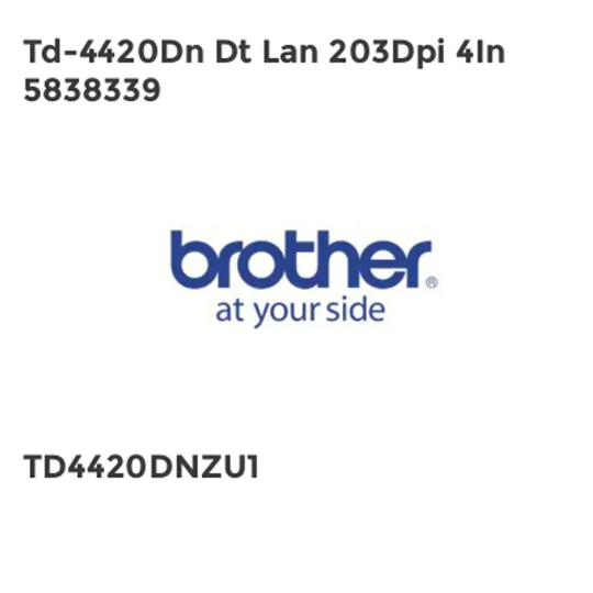 Brother Td-4420Dn Dt Lan 203Dpi 4In 5838339