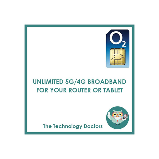 Unlimited O2 5G/4G Data SIM Card - 3 or 12 month contract