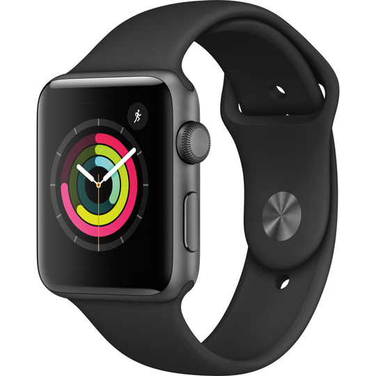 Apple Watch Series 3 42mm Smartwatch (GPS Only, Space Gray Aluminum Case, Black Sport Band)