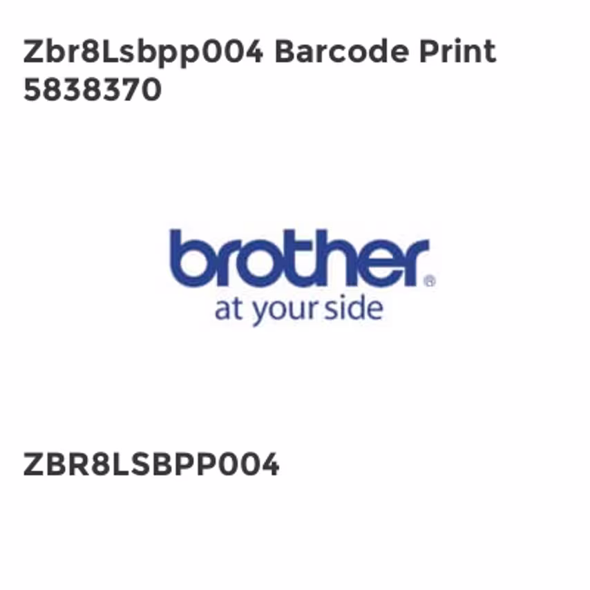Brother Zbr8Lsbpp004 Barcode Print 5838370