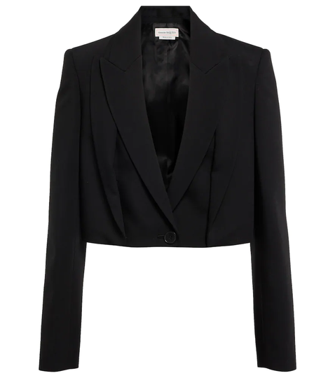 Cropped wool blazer