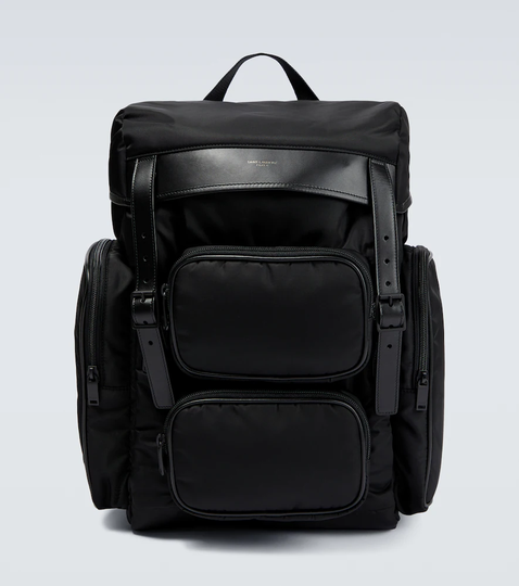 City leather-trimmed backpack