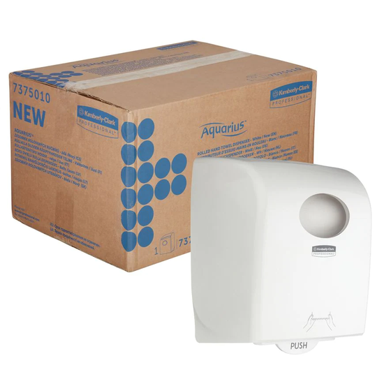 Aquarius Large Roll Rolled Hand Towel Dispenser White 7375