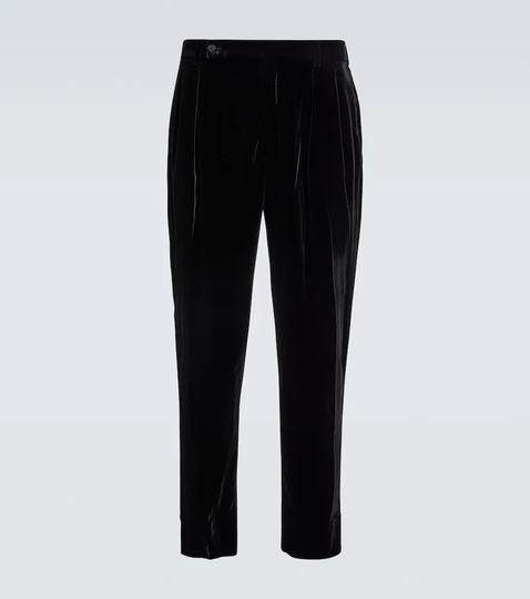 Carrot-fit velvet pants