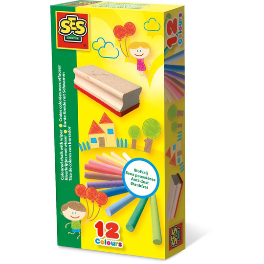 ES SES 00208 Coloured Chalk with Wiper