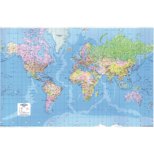 Map Marketing Giant World Political Laminated Map GWLD
