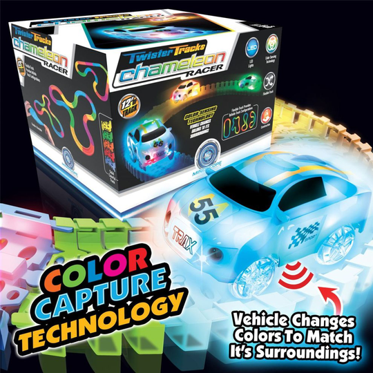 Mindscope Twister Tracker 12' Feet LED Tracks Chameleon Colour Changing Racer Car