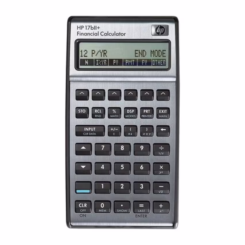 HP 2 Line Financial Calculator Silver -17BII