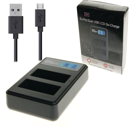 Ex-Pro USB LCD DUAL Battery Camera Go-Charger for Sony NP-FZ100 NPFZ100 BC-QZ1