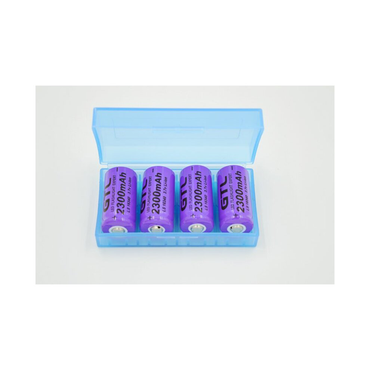 4pcs/lot 16340 CR123A 3.7v 2300mAh Rechargeable Li-ion Battery purple