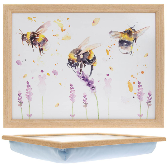 Cushion Lap Tray CountryLife Bees Lavender Flower Serving Padded Laptop Support