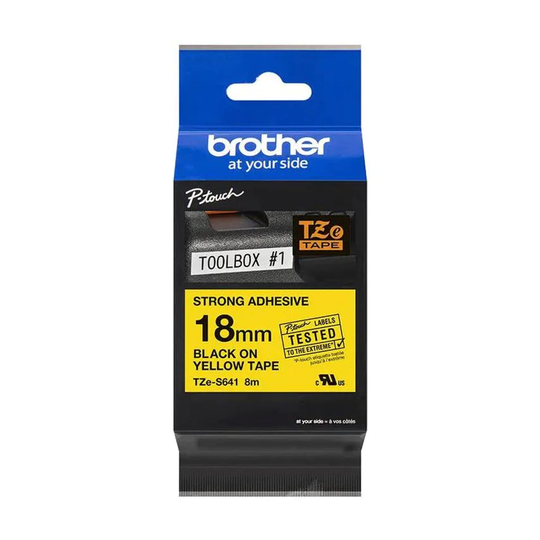 Brother Brother Black On Yellow Strong Label Tape 18mm x 8m - TZES641