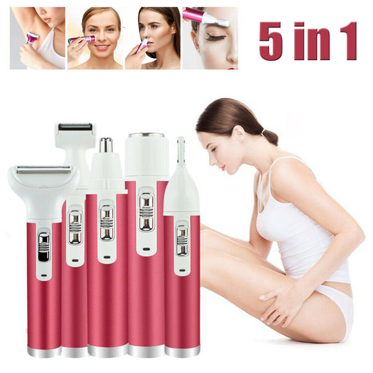 5 in 1 Women Epilator Bikini Nose Trimmer Facial Hair Removal Shaver