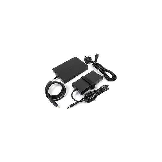 Dell WD15 For USB-C laptops only Dock with 130-Watt Adapter, Dual FHD Display or One QHD Display, 3 x USB 3.0, GB LAN, Genuine UK Dell Part 452-BCDJ