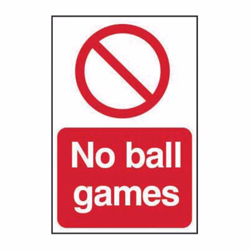 Centurion Europe NO BALL GAMES - PYC (200 X 300MM)