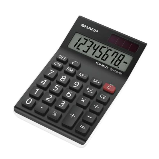 Sharp Sharp Desktop Calculator 8 Digit 4 Key Memory Battery/Solar Power 77x10x12